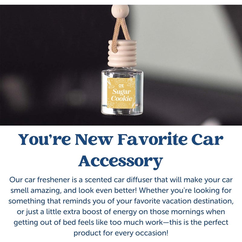 CE CRAFT CANDECraftCo Car Air Hanging Fragrance Oil  Car Auto Freshener for Essential Oils  Scents Fragrance Aromatherapy Automobile Diffuser  Long Lasting (Cinnamon Sugar + Sugar Cookie) - Image 3
